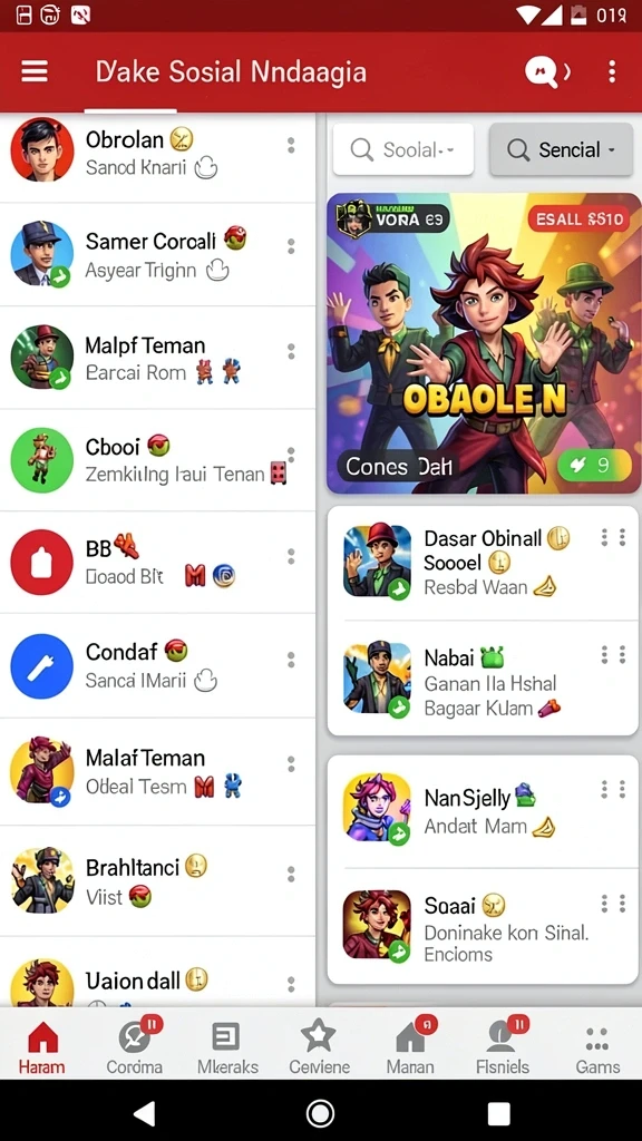 Grafis yang cerah dan penuh warna.