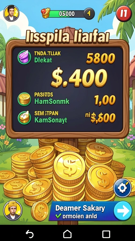 Tampilan grafis yang penuh warna dan detail.