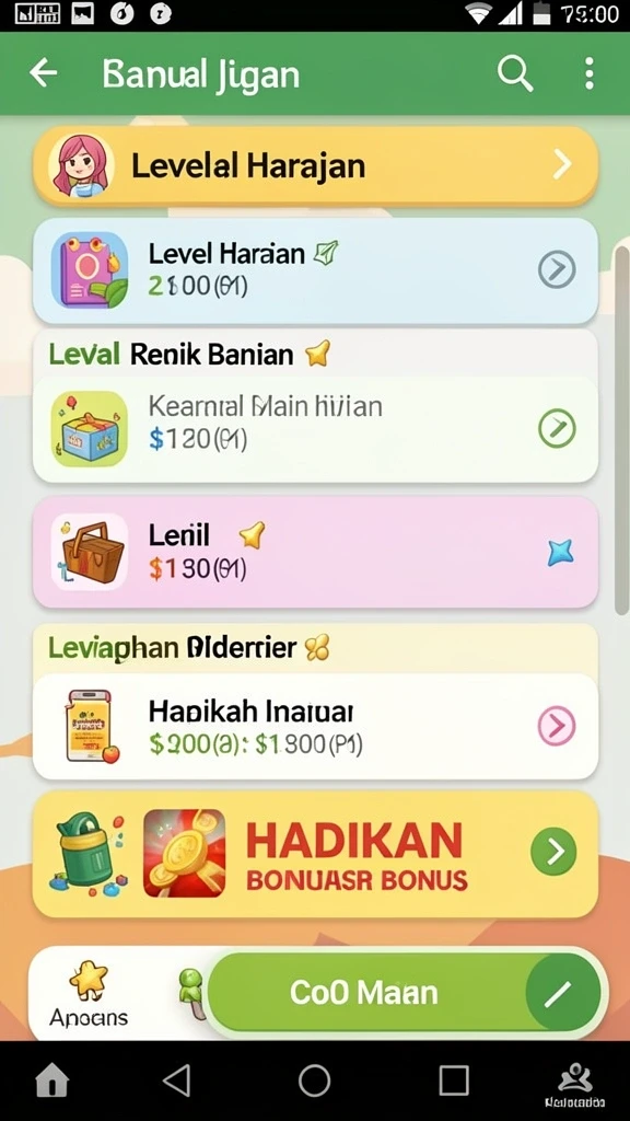 Tampilan menu utama yang menarik dan intuitif.