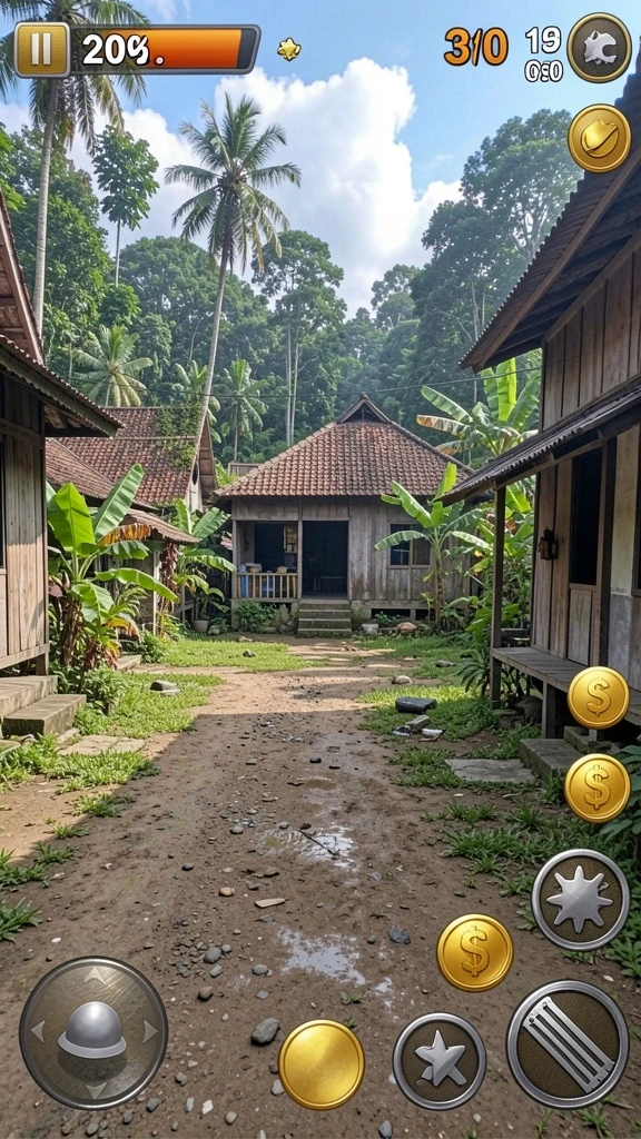 Tampilan level yang menantang dan menarik.