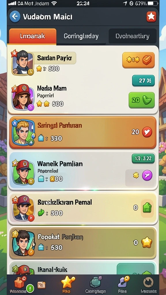 Tampilan level yang penuh warna dan menarik.